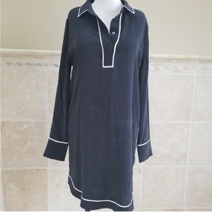 Equipment Femme black and white silk dress